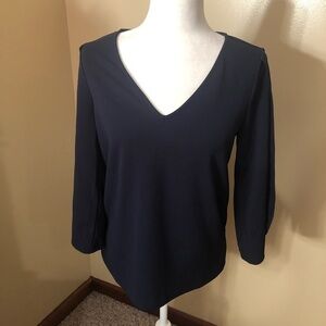 Banana Republic Navy Split/Open Sleeve Top Sz S NWOT